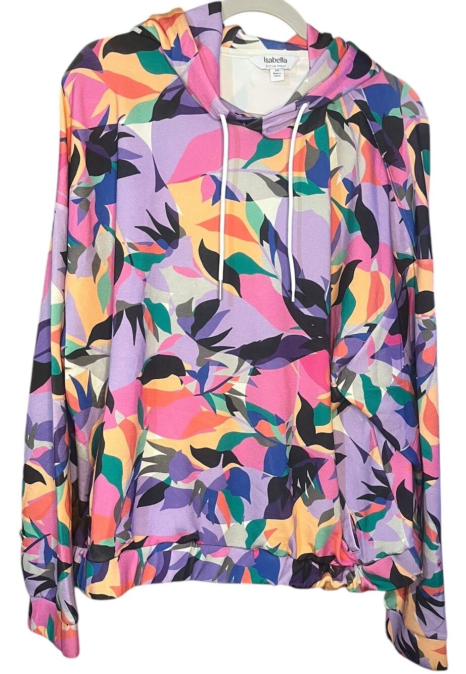 Isabella Elastic Waist Hoodie Size 2X Multi Color